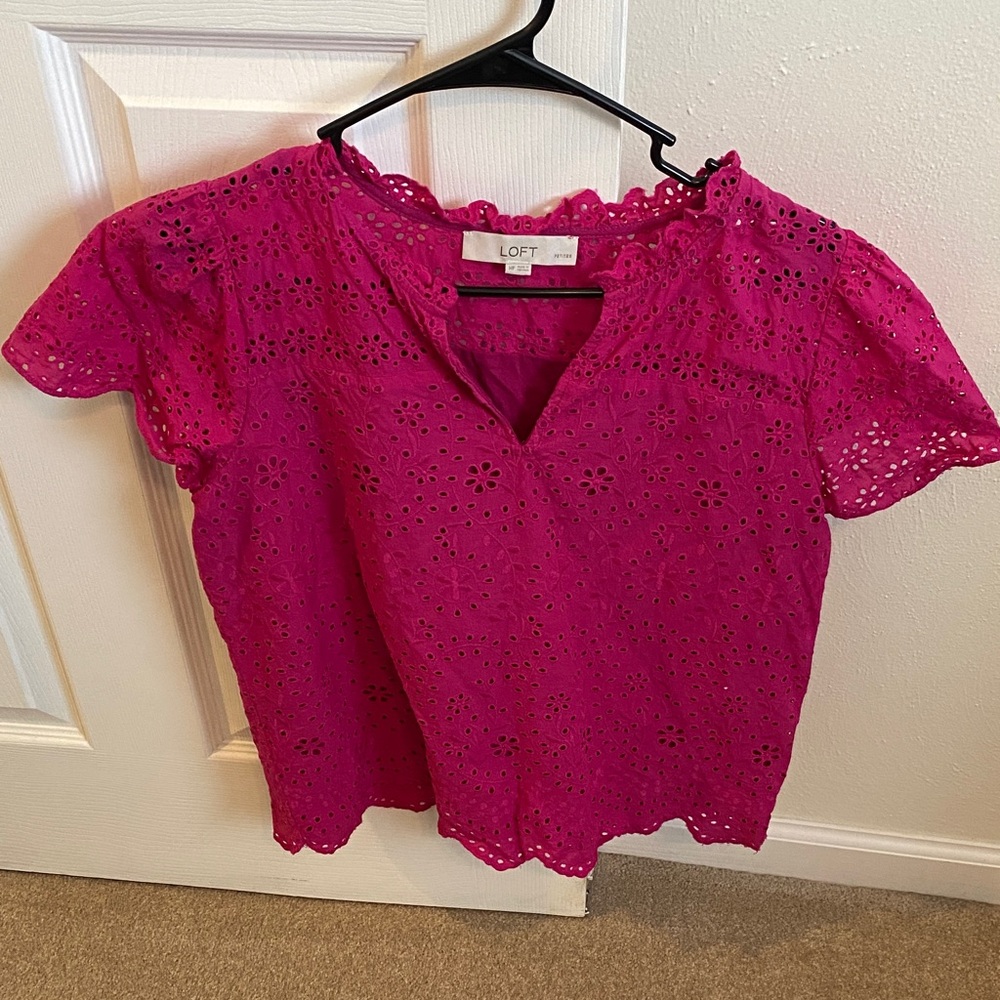 LOFT Women's Eyelet Blouse Size MP